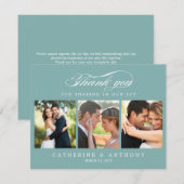 Enkel Elegant Weddenschap Foto Hartelijk dank Bedankkaart (Voorkant / Achterkant)
