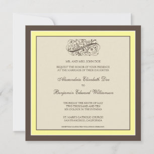Enkel Elegant Wedding Invitation (canary) Kaart