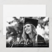 Enkel elegante klasse van Afstuderen foto Aankondiging (Voorkant / Achterkant)