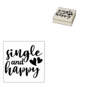 Enkel en Gelukkig Typografie Rubber Stempel (Gestempeld)
