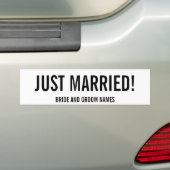 ENKEL GEHUWD! De Bumpersticker van de Namen van de (Op auto)