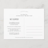 Enkel gehuwde aankondiging briefkaart (Achterkant)