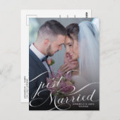 Enkel gehuwde aankondiging van het huwelijk op een briefkaart (Voorkant / Achterkant)