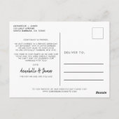 Enkel gehuwde aankondiging van het huwelijk op een briefkaart (Achterkant)