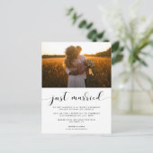 Enkel gehuwde foto-aankondiging van Elegant Briefkaart (Staand voorkant)