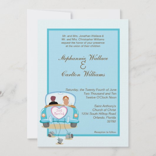 Enkel gehuwde klassieke uitnodiging tot huwelijk (Voorkant)