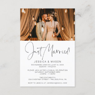 Enkel gehuwde uitnodigende aankondiging van huweli