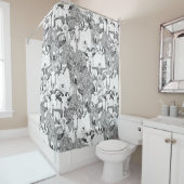 enkel geiten zwart wit douchegordijn (In situ)