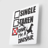 Enkel. Genomen. RAWR Ik ben een dinosaurus Vierkante Klok (Hoek)