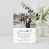 Enkel getrouwd Elegant romantische trouwaankondigi Briefkaart (Staand voorkant)