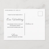 Enkel getrouwde de de foto van de manuscriptdouane aankondigingskaart (Achterkant)