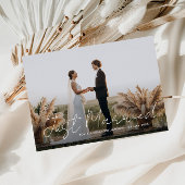 Enkel getrouwde thin script trouwaankondiging bedankkaart