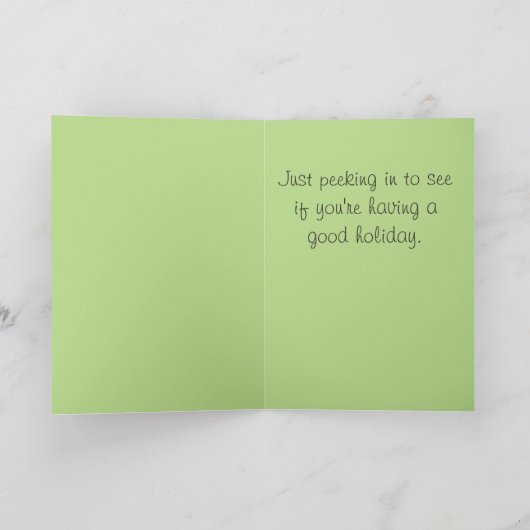 Enkel glurend in… feestdagen kaart (Binnen)