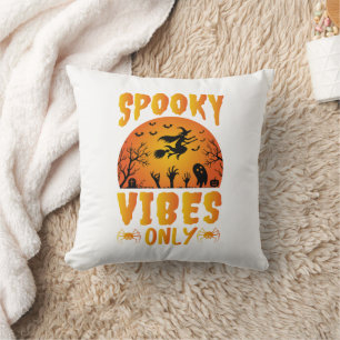 Enkel Griezelige Vibes Retro Halloween Kussen