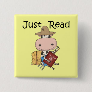 Enkel lees vierkante button 5,1 cm