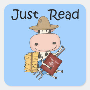 Enkel lees vierkante sticker