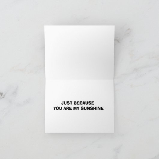 ENKEL OMDAT U MIJN KAART VAN DE ZONNESCHIJN BENT (Binnen)