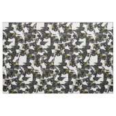 enkel pinguïns zwart wit geel stof (Fat Quarter)