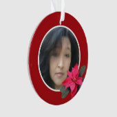 Enkel Poinsettia-ontwerp Ornament (voorkant)
