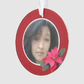 Enkel Poinsettia-ontwerp Ornament (voorkant)