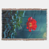 Enkel Rode Bloem Focus Design Deken (Voorkant)