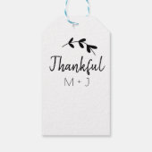 Enkel thank you koppel name text date cus cadeaulabel (Achterkant)