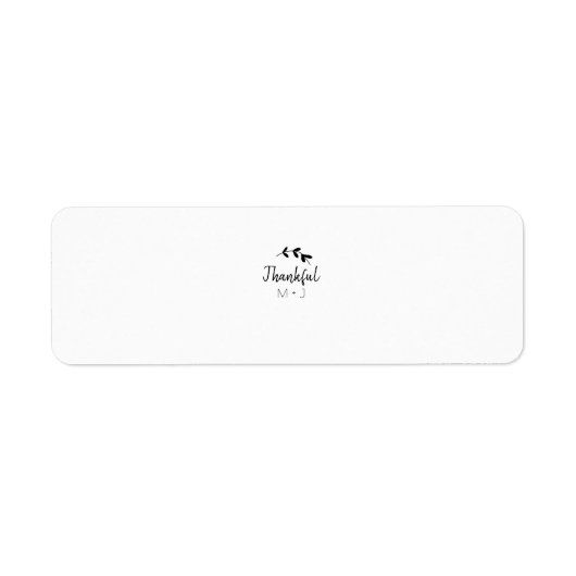 Enkel thank you koppel name text date cus etiket (Voorkant)