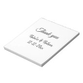 Enkel thank you koppel name text date cus notitieblok (Linkerzijde)