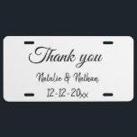 Enkel thank you koppel name text date cus nummerplaat<br><div class="desc">Ontwerp</div>