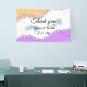 Enkel thank you koppel name text date cus spandoek (Beurs)