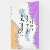 Enkel thank you koppel name text date cus spandoek (Verticaal)