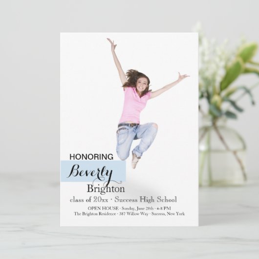 Enkel uw Uitnodiging van het Afstuderen van de Fot (Staand voorkant)