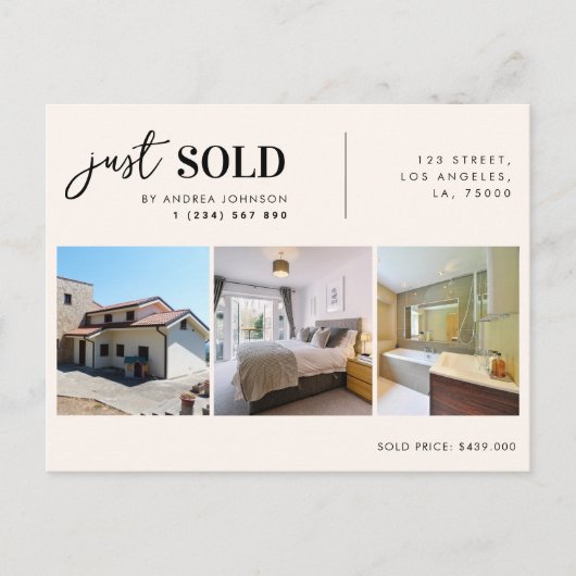 Enkel verkoop van onroerend goed voor realtor Mark Briefkaart (Voorkant)