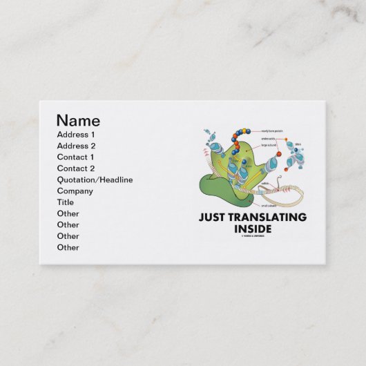 Enkel vertalen binnen (eiwitsynthese) visitekaartje (Voorkant)