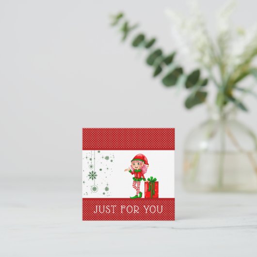 Enkel voor je Elf-kerstkaartencertificaat Kortingskaartje (Staand voorkant)