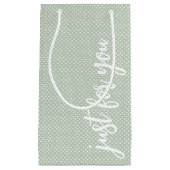 Enkel voor jou Sage Green Polka Dot Klein Cadeauzakje (Voorkant)