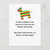 Enkel voor plezier: Ik wil een Pinata in mijn begr Briefkaart (Voorkant)