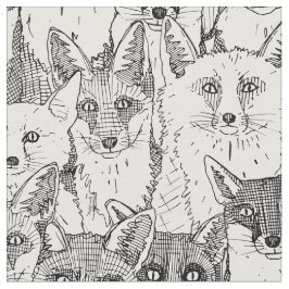 enkel vossen zwart wit stof