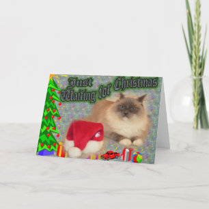 Enkel wachtend op Kerstmis! Feestdagen Kaart