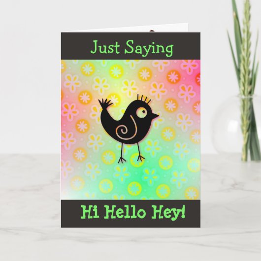 Enkel Zeggend hallo & leuke de vogelkaart van Kaart (Voorkant)
