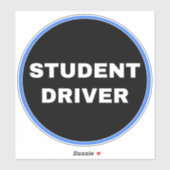 [Enkel zwart bord] Leerling-bestuurder Sticker (Vel)