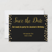 ENKEL ZWART GOUD SPOT SAVE THE DATE RSVP (Voorkant)