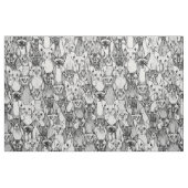 enkel zwarte witte sphynx katten stof (Fat Quarter)