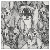 enkel zwarte witte sphynx katten stof (Close Up)