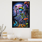 Enkelbeet in Paddenstoelenstad Pop Fantasie Poster (Keuken)