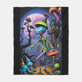 Enkelbijter in Shroom Town Pop Fantasy Fleece Deken