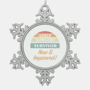 Enkelchirurgie overlevende Humor Tin Sneeuwvlok Ornament