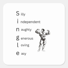 Enkele afkortingssticker vierkante sticker