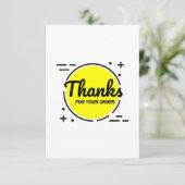 Enkele bedankkaart. Hartelijk dank voor de bestelk Bedankkaart (Staand voorkant)
