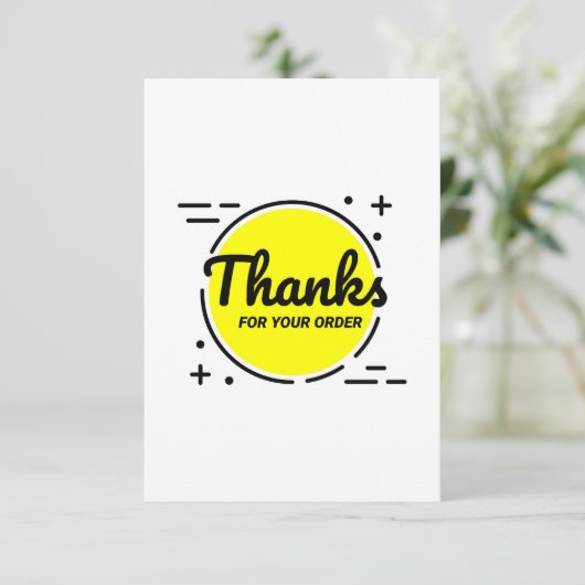 Enkele bedankkaart. Hartelijk dank voor de bestelk Bedankkaart (Staand voorkant)